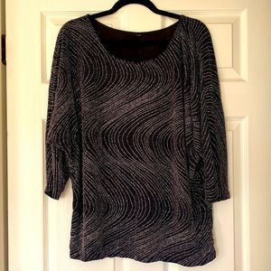 Silver and Black Glitter Blouse